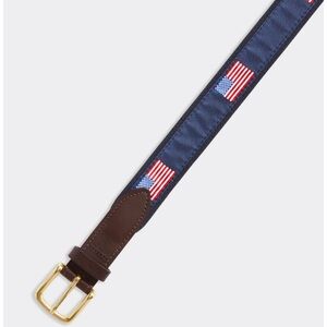 *SOLD* Vineyard Vines American Flags Canvas Club Belt